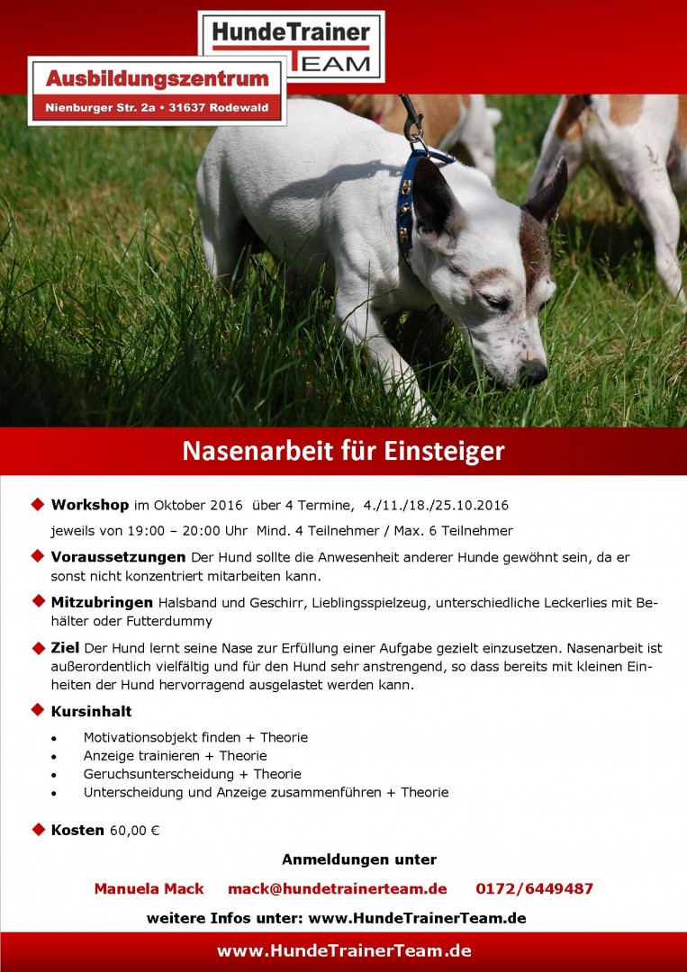 nasenarbeit-2016 Hundetrainerteam